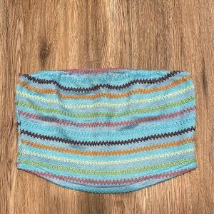 Colorful Striped Knit Tube Top